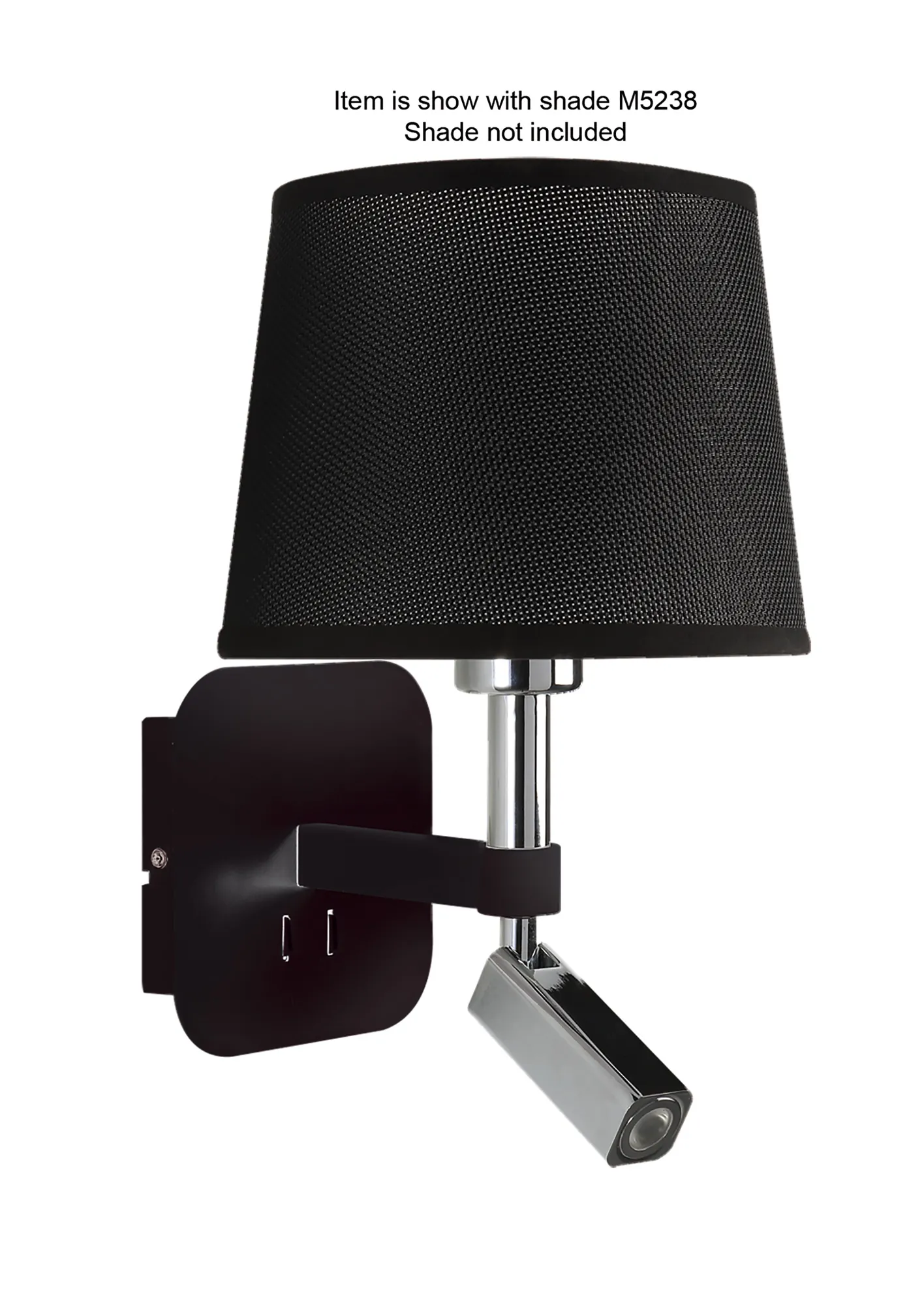 M5317  Habana 16W LED Wall Lamp Without Shade Black